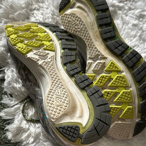 Fila Gray and Neon Yellow Women's Athletic Shoes - Picture 4 of 6